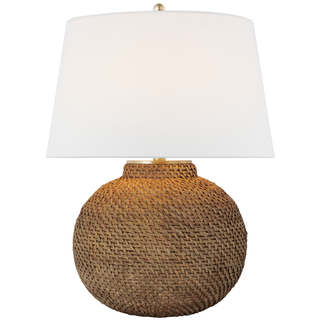 Avedon Small Table Lamp | Natural Rattan | Linen Shade