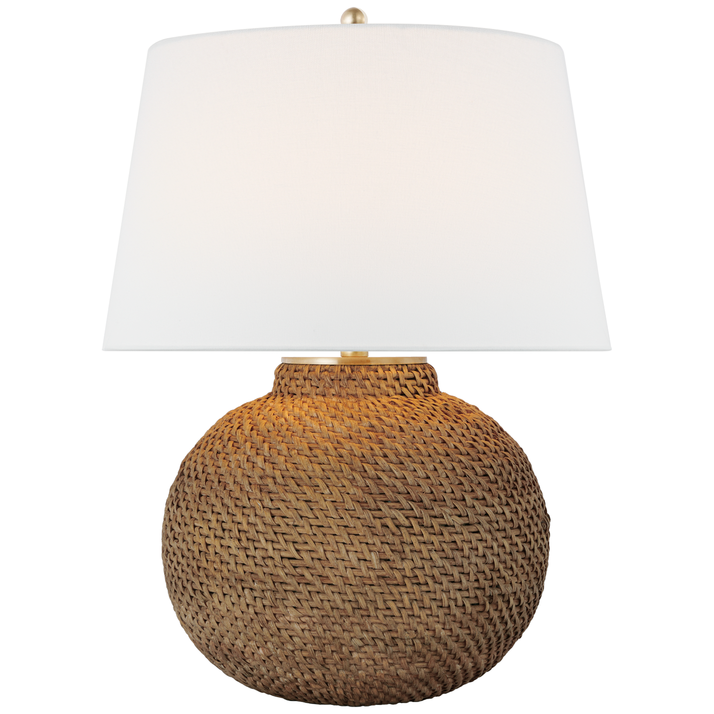 Avedon Small Table Lamp | Natural Rattan | Linen Shade