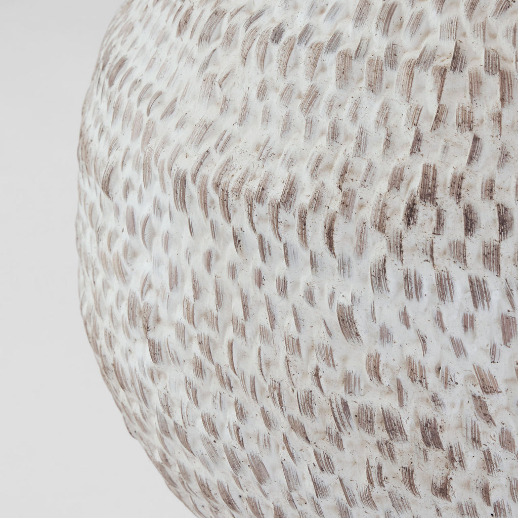 Avedon Small Table Lamp | Plaster White Rattan | Linen Shade