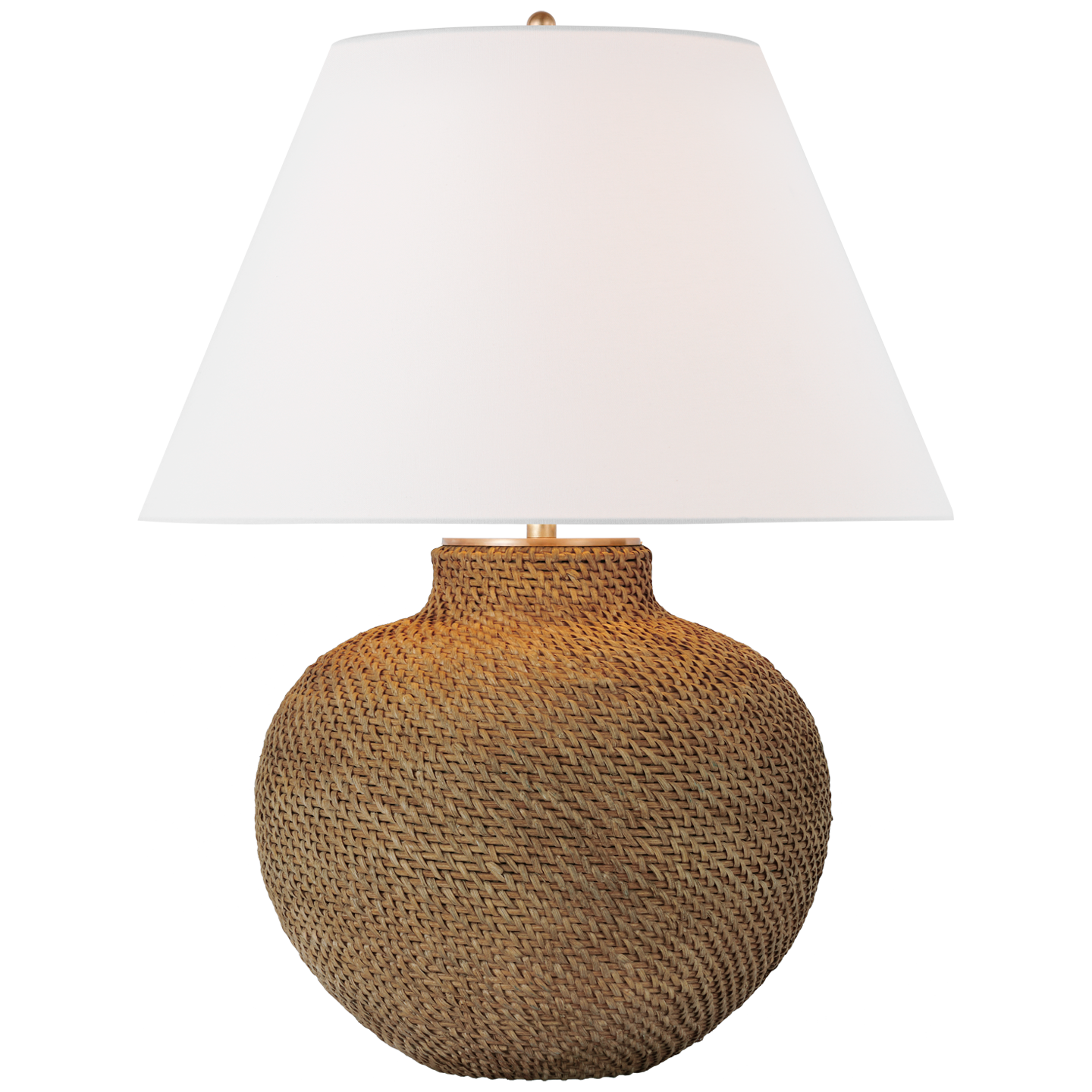 Avedon Medium Table Lamp | Natural Rattan | Linen Shade