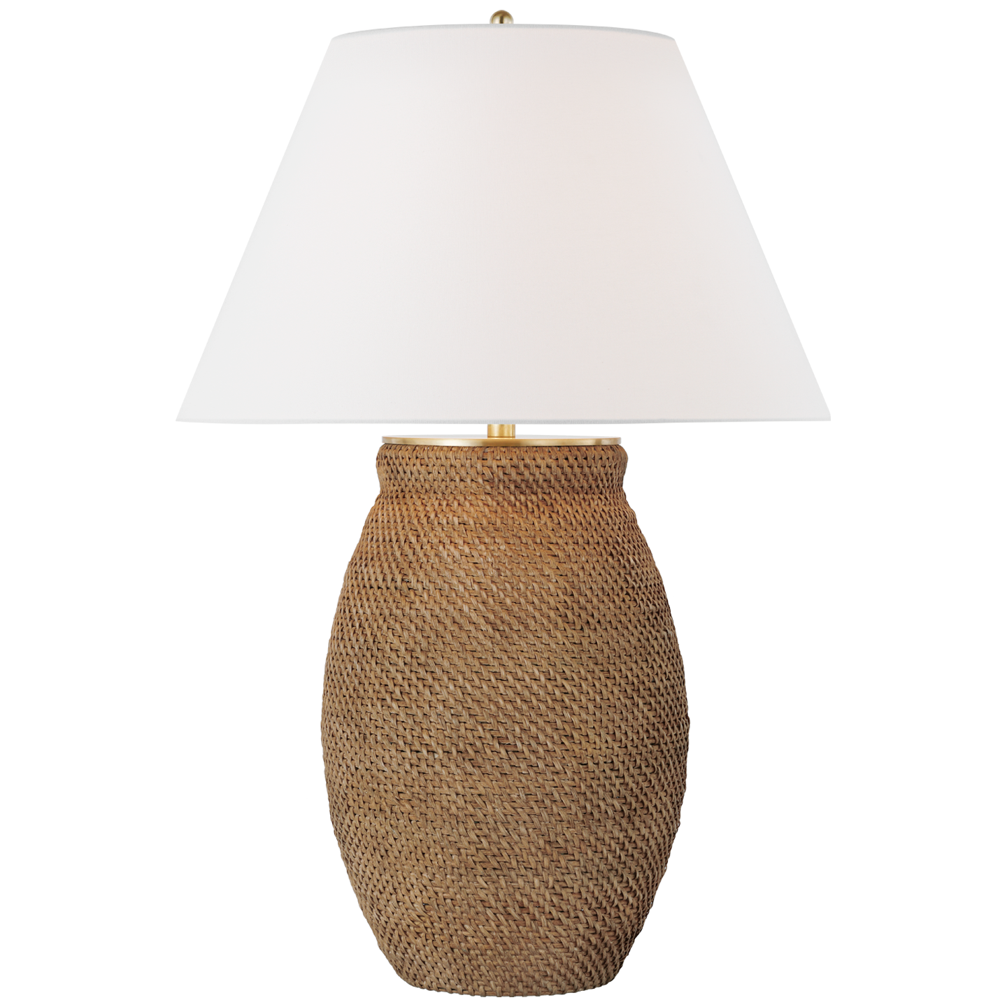 Avedon Large Table Lamp | Natural Rattan | Linen Shade