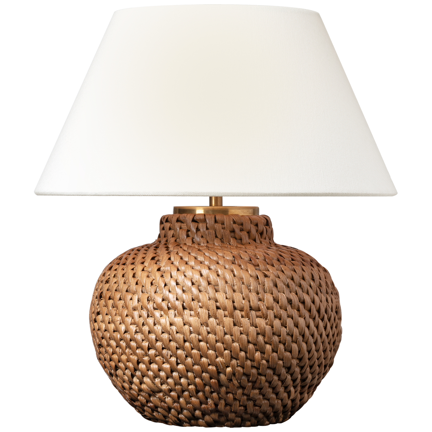 Avedon 12" Cordless Accent Lamp | Natural Rattan | Linen Shade