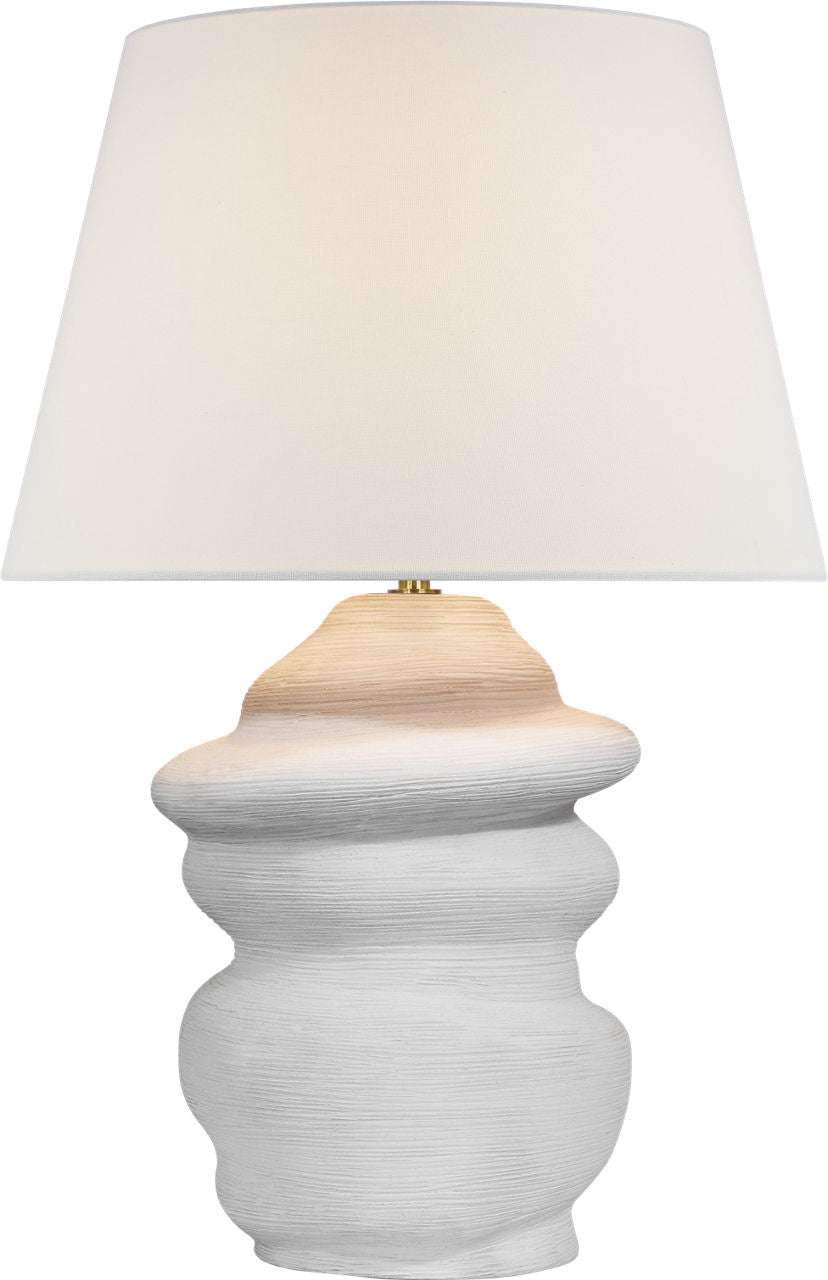 Bingley Medium Organic Table Lamp | Sandy White | Linen Shade