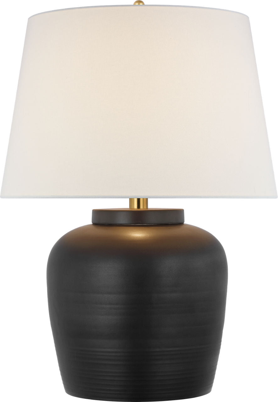 Nora Medium Table Lamp | Matte Black | Linen Shade