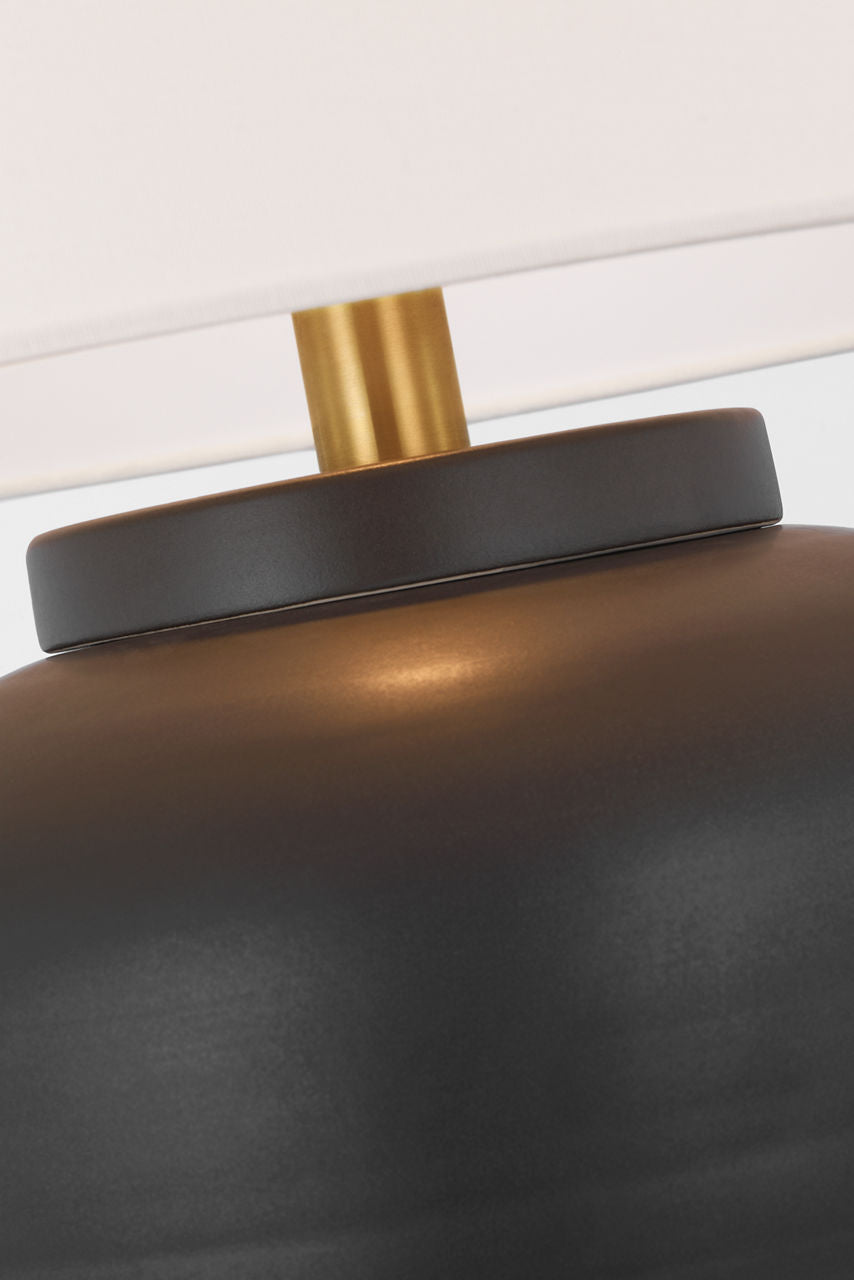Nora Medium Table Lamp | Matte Black | Linen Shade