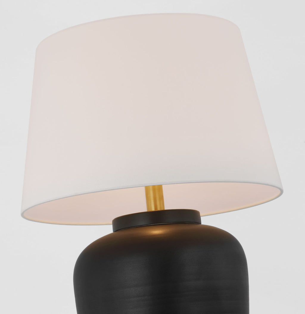 Nora Medium Table Lamp | Matte Black | Linen Shade