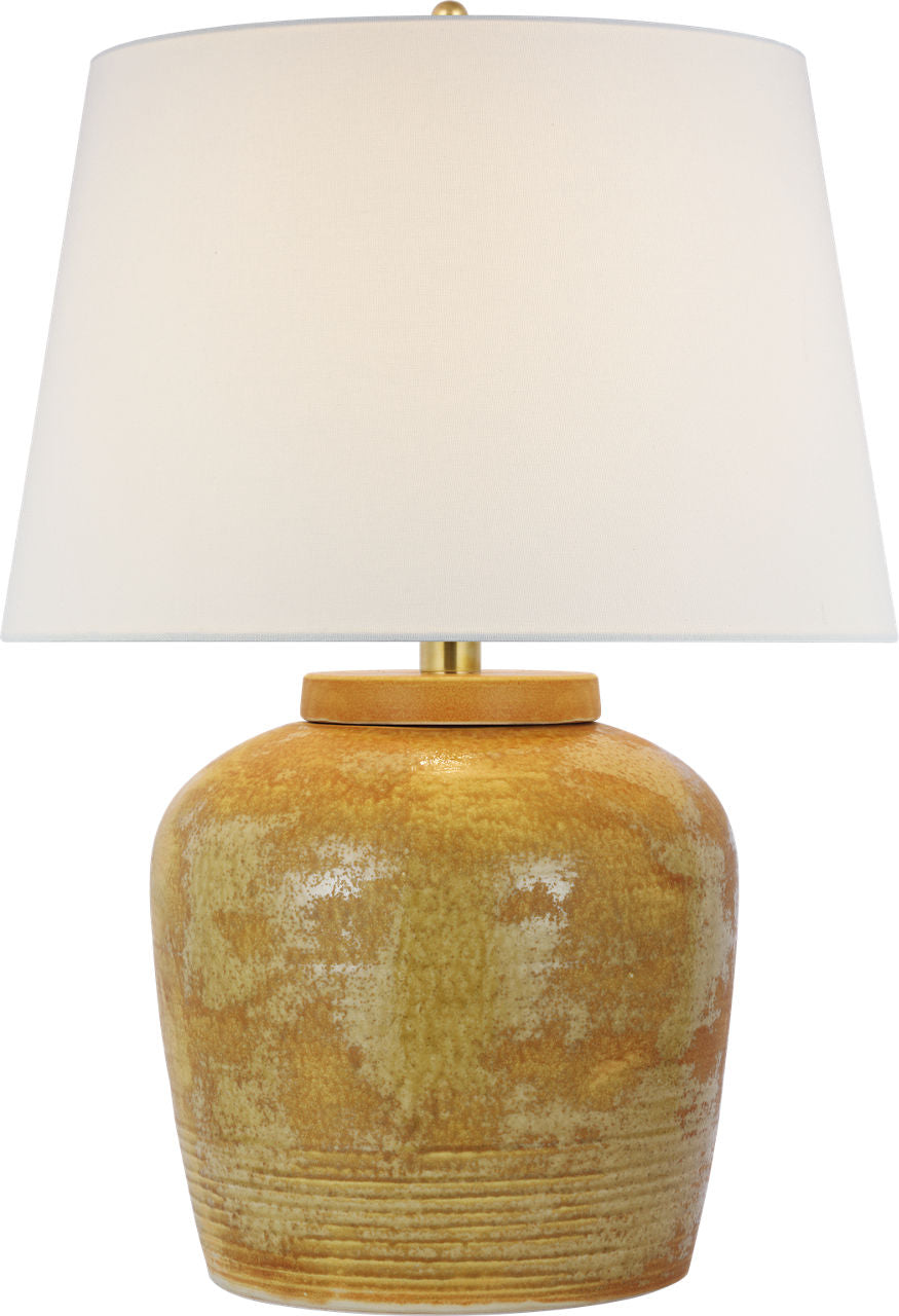Nora Medium Table Lamp | Yellow Oxide | Linen Shade