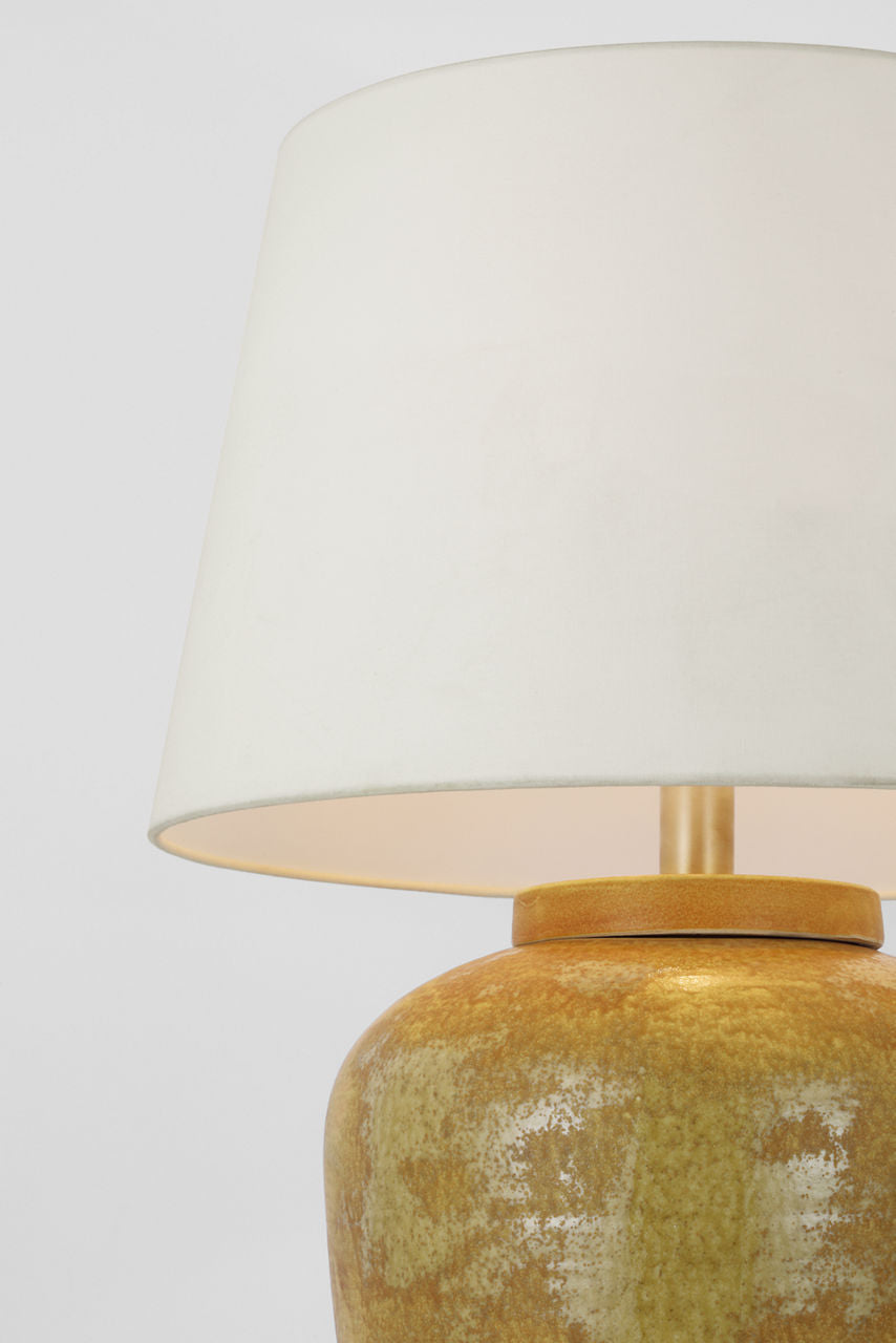 Nora Medium Table Lamp | Yellow Oxide | Linen Shade
