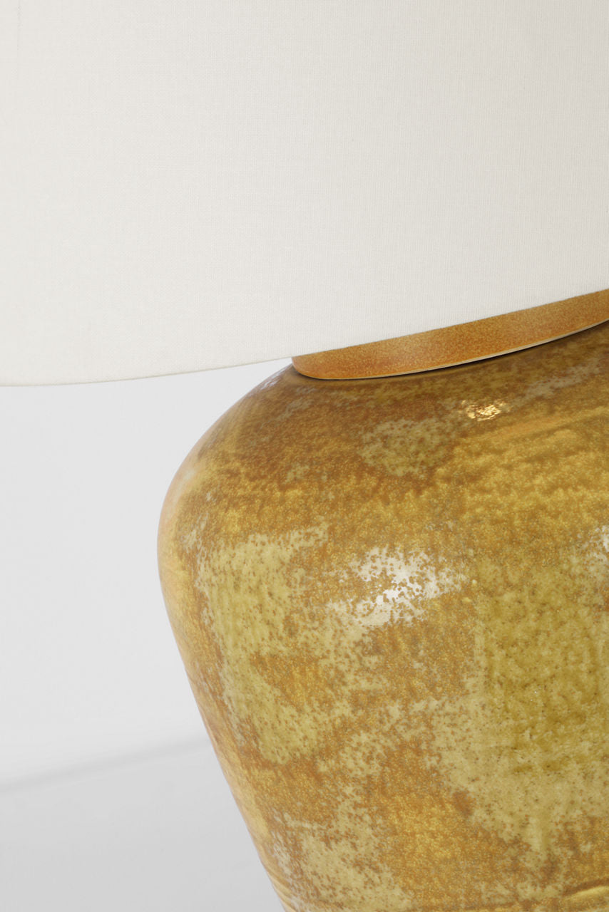 Nora Medium Table Lamp | Yellow Oxide | Linen Shade