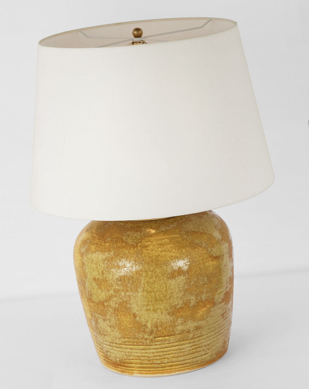 Nora Medium Table Lamp | Yellow Oxide | Linen Shade