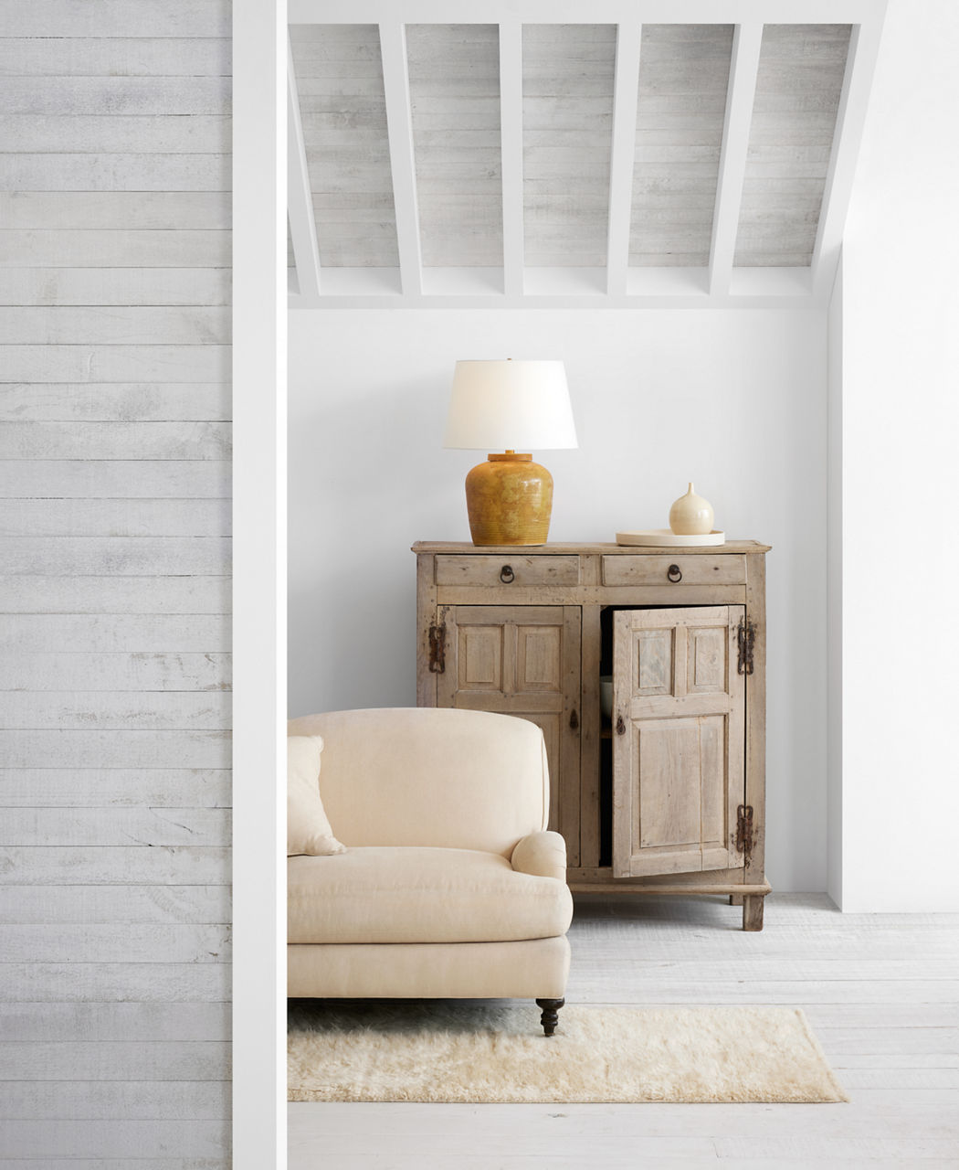 Nora Medium Table Lamp | Yellow Oxide | Linen Shade