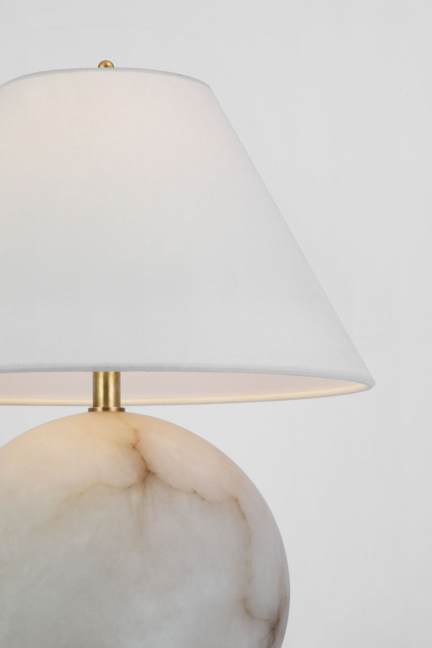 Price Small Table Lamp | Alabaster | Linen Shade