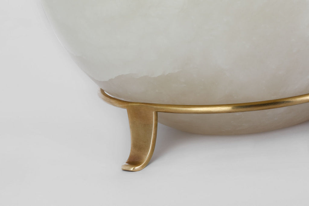 Price Small Table Lamp | Alabaster | Linen Shade