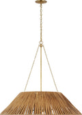 Corinne Extra Large Wrapped Hanging Shade | Soft Brass | Natural Wicker Shade