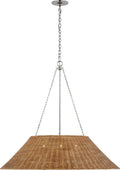 Corinne Extra Large Woven Hanging Shade | Polished Nickel | Natural Wicker Shade