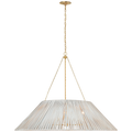 Corinne 44" Wrapped Hanging Shade | Soft Brass | White Wicker Shade