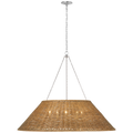 Corinne 44" Woven Hanging Shade | Polished Nickel | Natural Wicker Shade