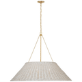 Corinne 44" Woven Hanging Shade | Soft Brass | White Wicker Shade