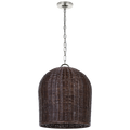 Nancy 18" Woven Hanging Shade | Polished Nickel | Espresso Wicker Shade