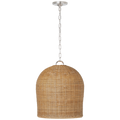 Nancy 18" Woven Hanging Shade | Polished Nickel | Natural Wicker Shade