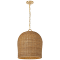 Nancy 18" Woven Hanging Shade | Soft Brass | Natural Wicker Shade