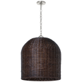 Nancy 25" Woven Hanging Shade | Polished Nickel | Espresso Wicker Shade