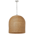 Nancy 25" Woven Hanging Shade | Polished Nickel | Natural Wicker Shade