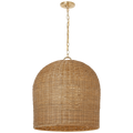 Nancy 25" Woven Hanging Shade | Soft Brass | Natural Wicker Shade