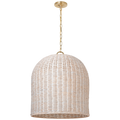 Nancy 25" Woven Hanging Shade | Soft Brass | White Wicker Shade