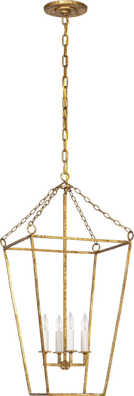 Malloy 14" Open Frame Forged Lantern | Gilded Iron
