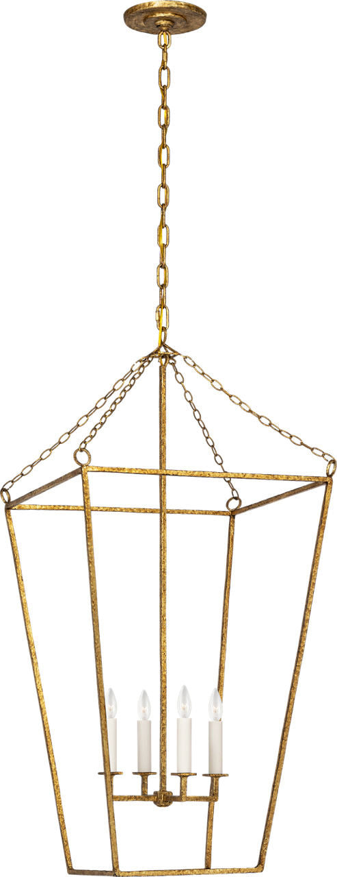 Malloy 18" Open Frame Forged Lantern | Gilded Iron