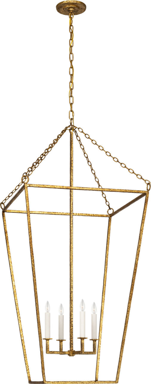 Malloy 23" Open Frame Forged Lantern | Gilded Iron