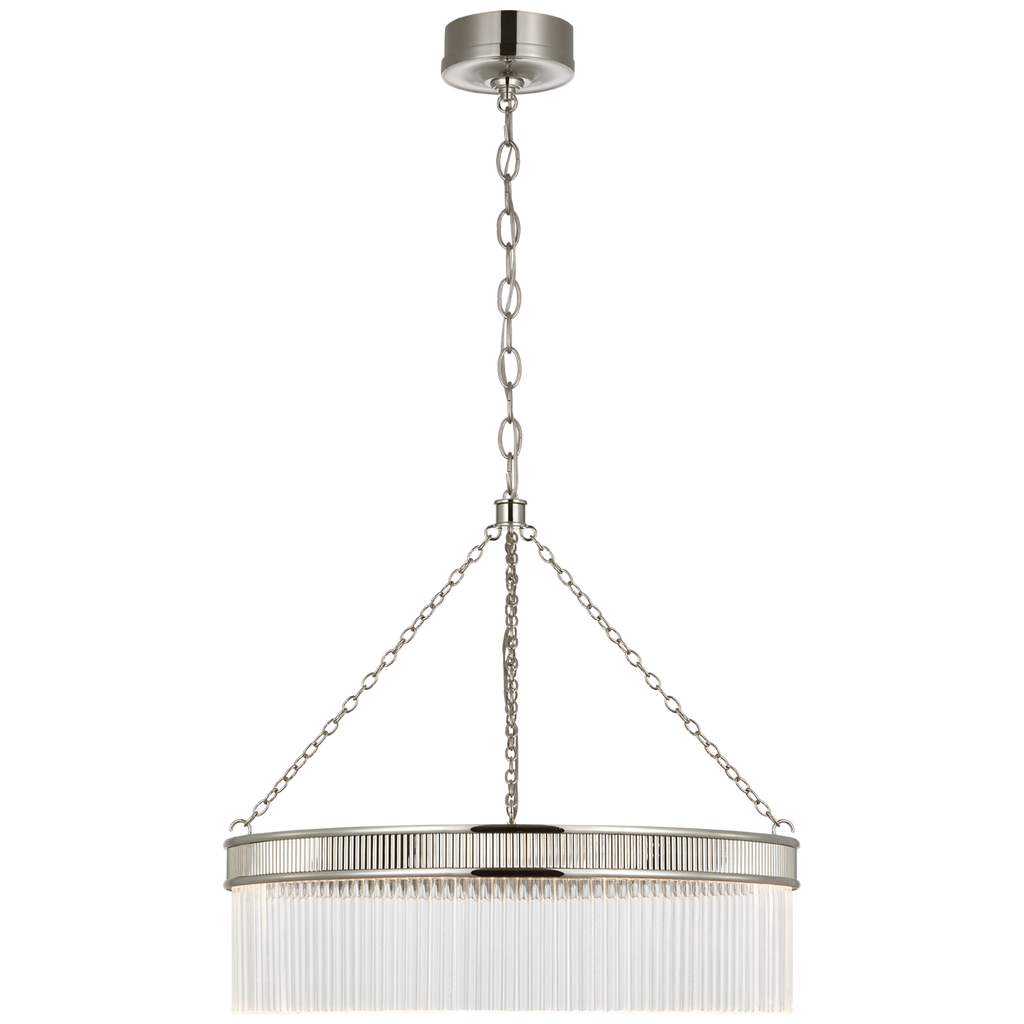 Menil 26" Chandelier | Polished Nickel | Crystal Rods