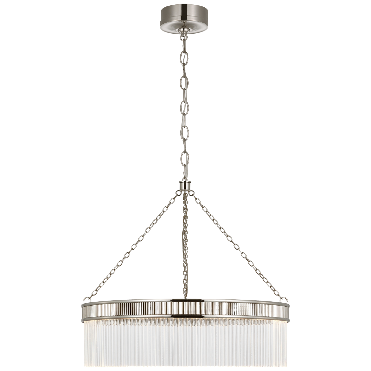 Menil 26" Chandelier | Polished Nickel | Crystal Rods