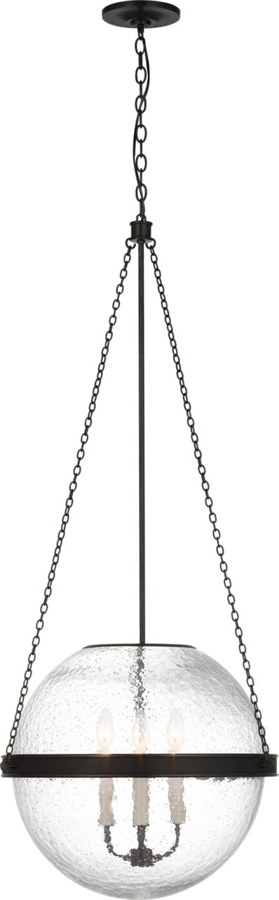 Reese 18" Globe Pendant | Bronze | Clear Restoration Glass