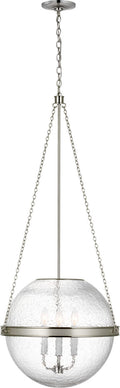 Reese 18" Globe Pendant | Polished Nickel | Clear Restoration Glass