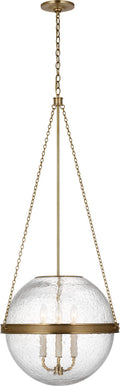 Reese 18" Globe Pendant | Soft Brass | Clear Restoration Glass