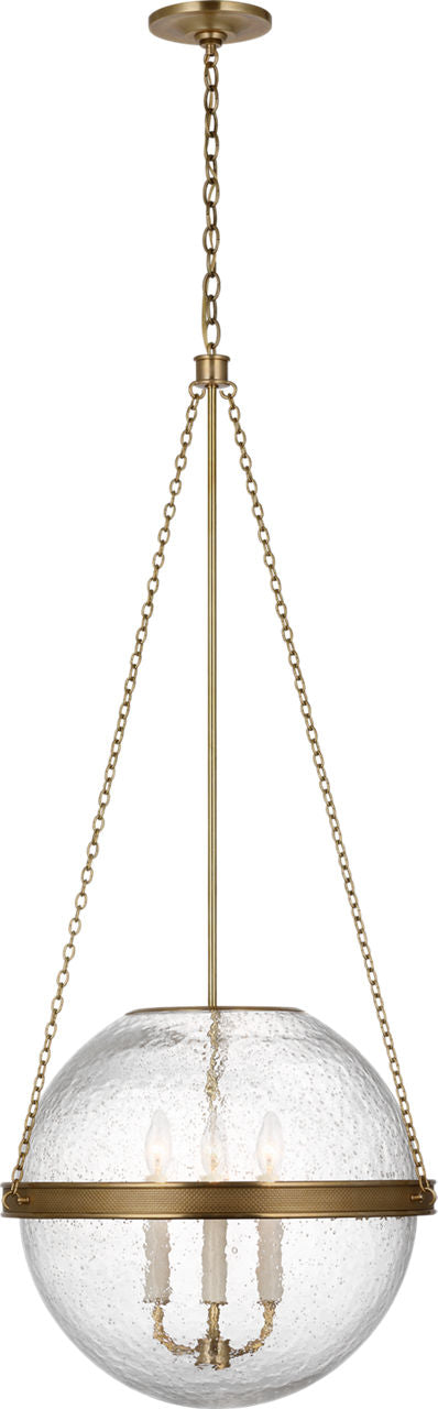 Reese 18" Globe Pendant | Soft Brass | Clear Restoration Glass