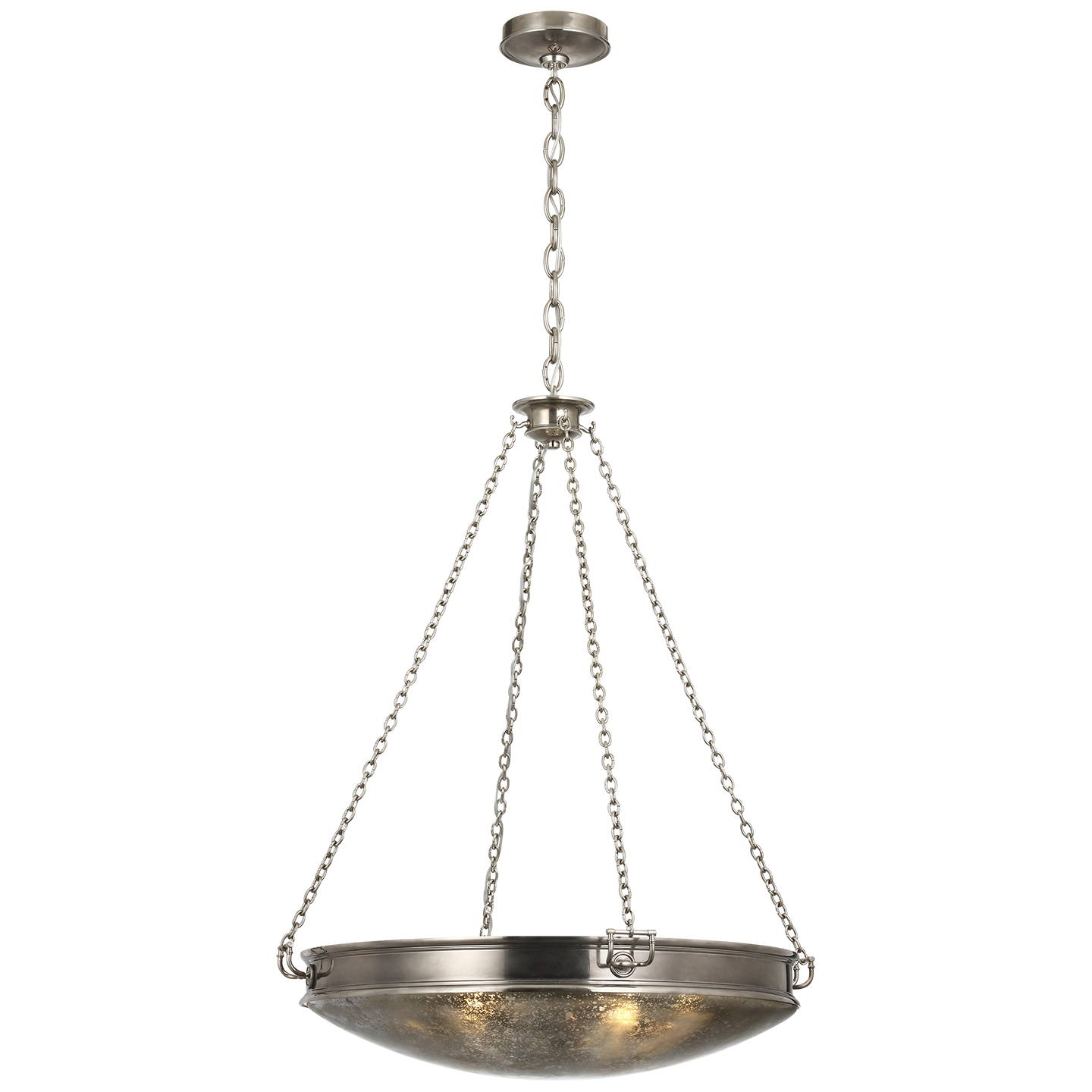 Quinn 28" Chandelier | Pewter | Antique Mercury Glass