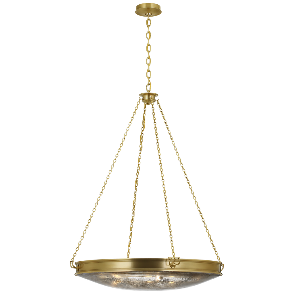 Quinn 35" Chandelier | Soft Brass | Antique Mercury Glass