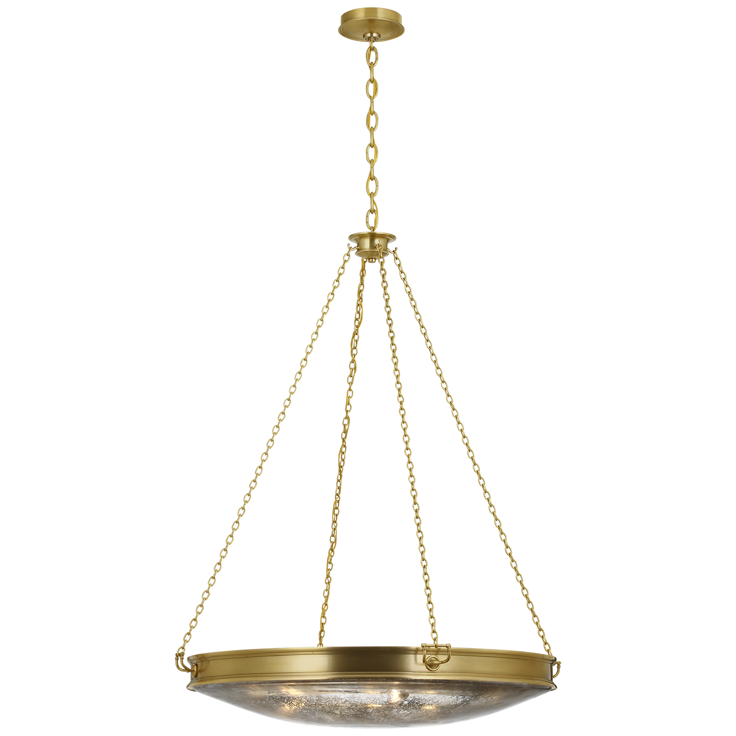 Quinn 35" Chandelier | Soft Brass | Antique Mercury Glass