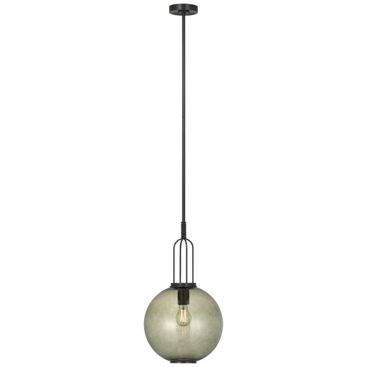 Meir 12" Pendant | Bronze | Smoked Glass