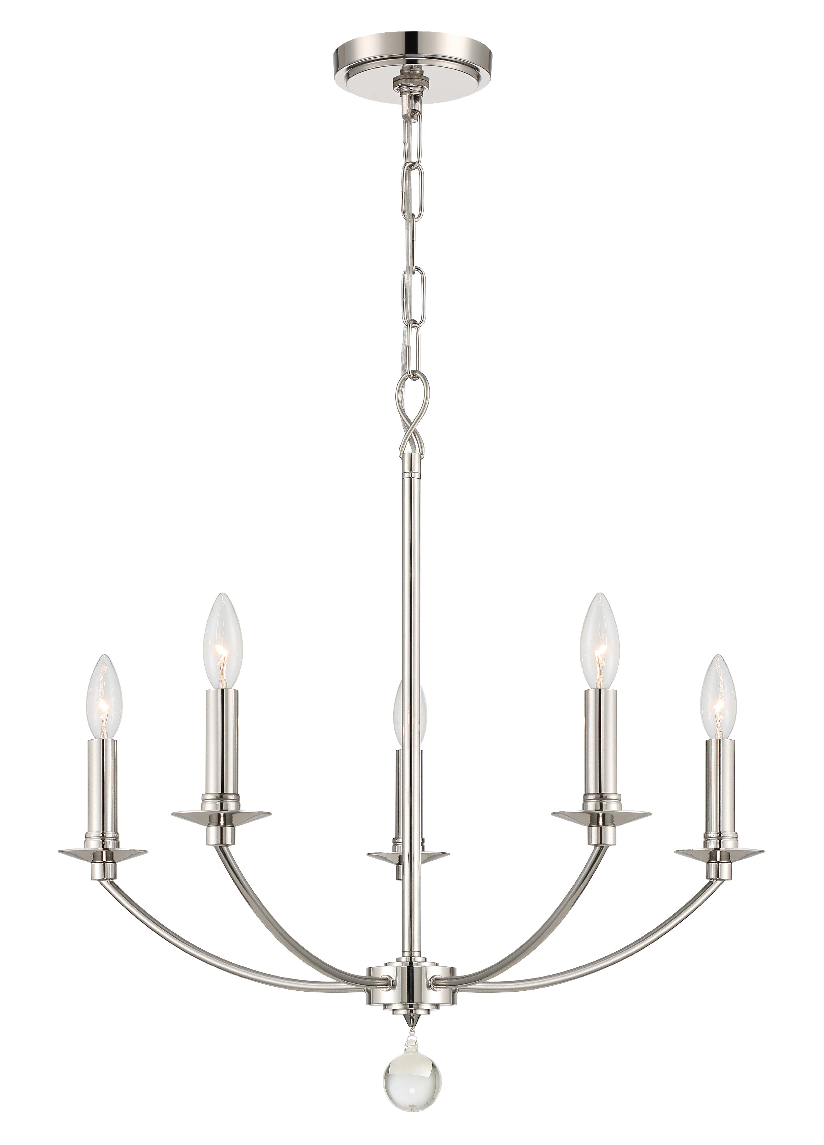 Mila 23'' Polished Nickel Chandelier