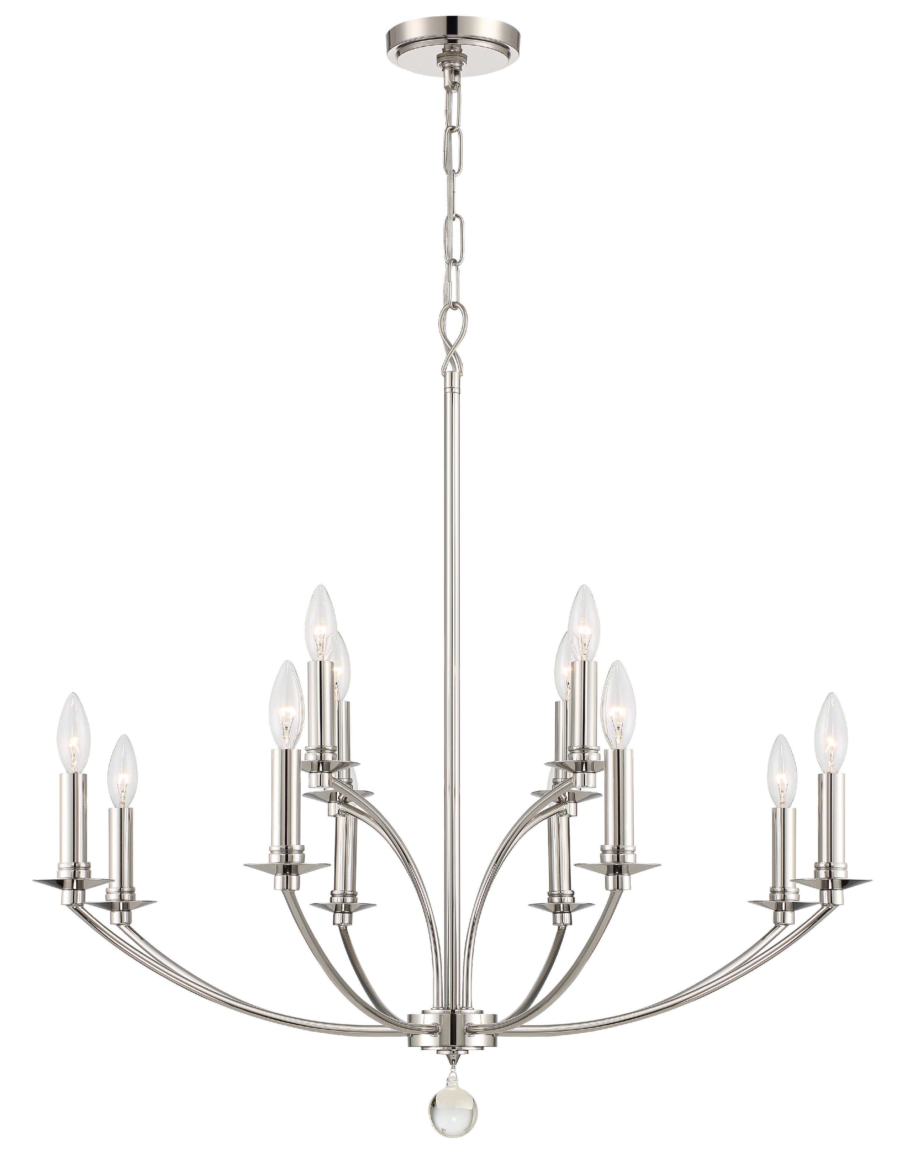 Mila 32'' Polished Nickel Chandelier