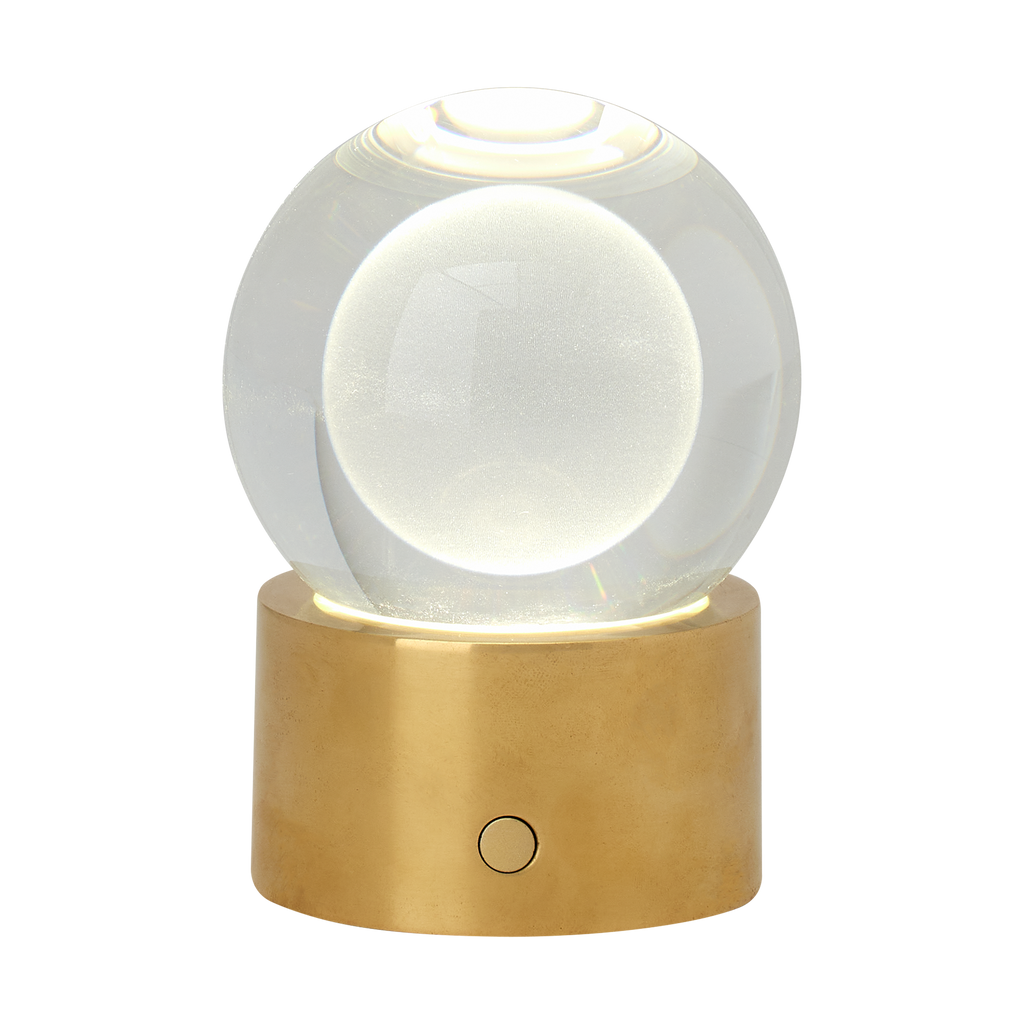 Mina Accent Rechargeable Table Lamp Natural Brass 2700K 90 CRI wall charger included