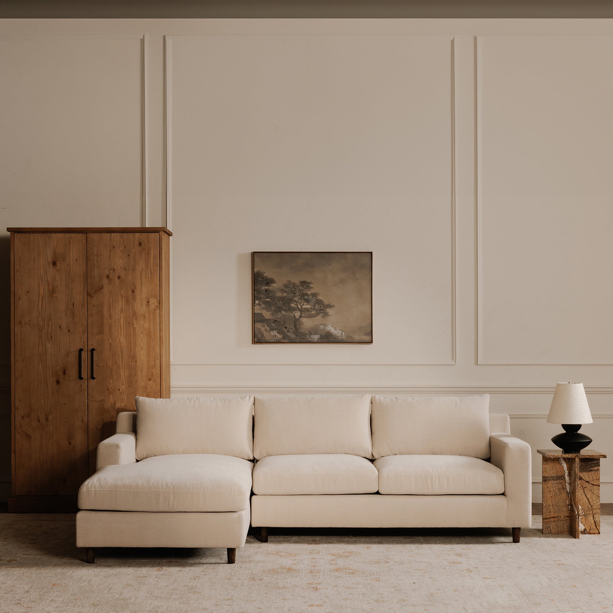 Hutton Right Sectional Beige