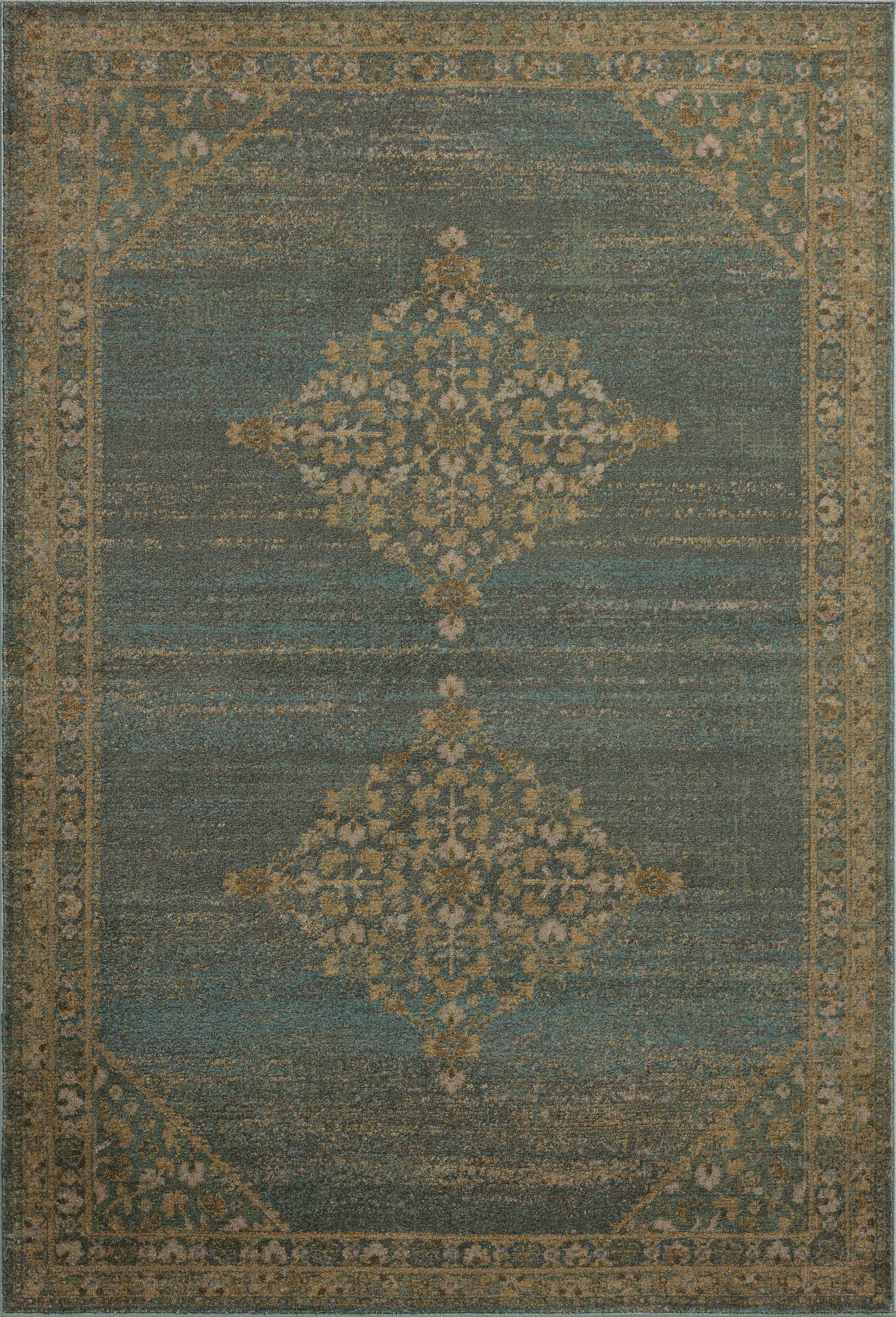 Magnolia Home by Joanna Gaines x Loloi | Mona Collection | Aqua / Wheat | MOA-04