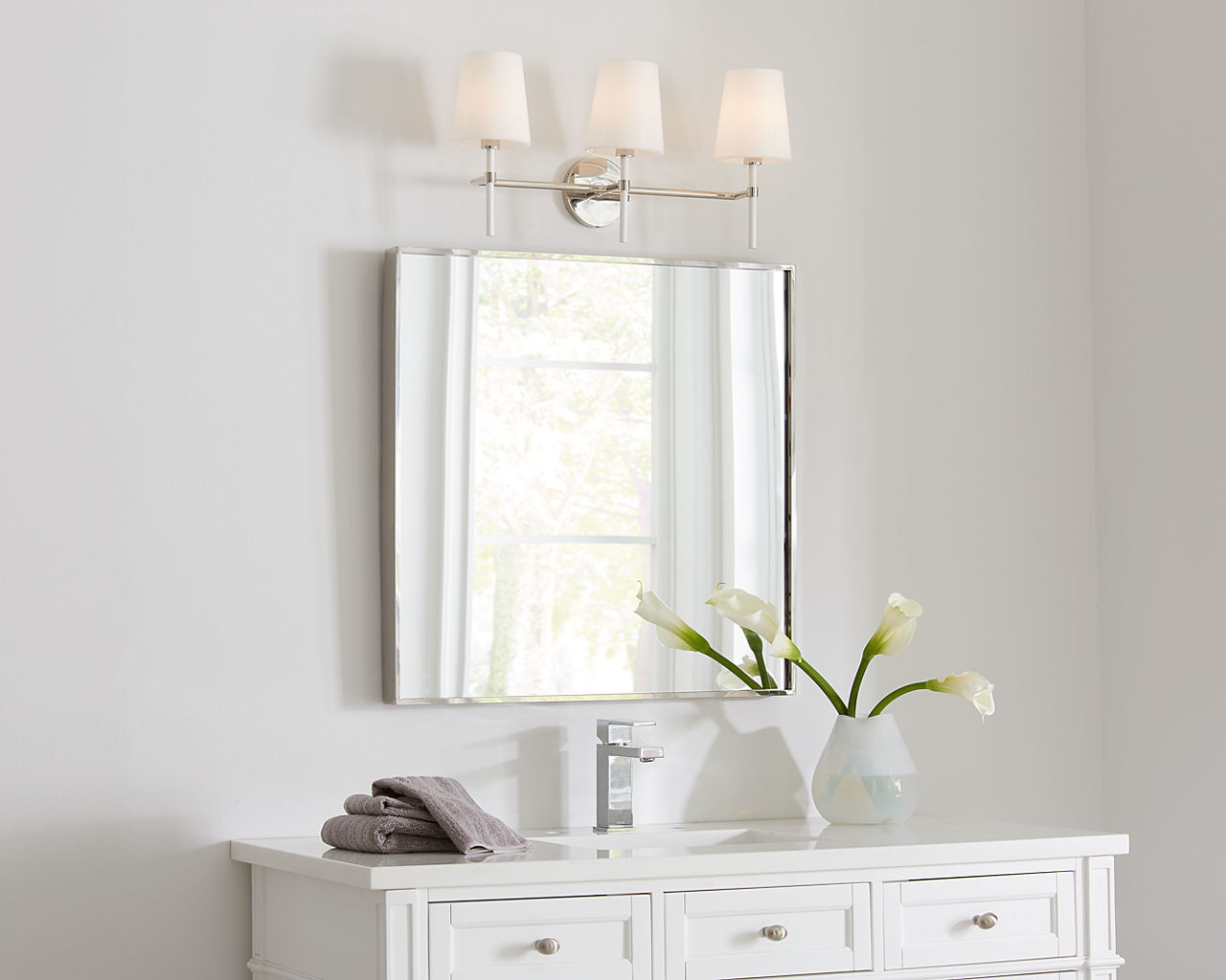 Monroe 3-Light Bath Sconce | Polished Nickel