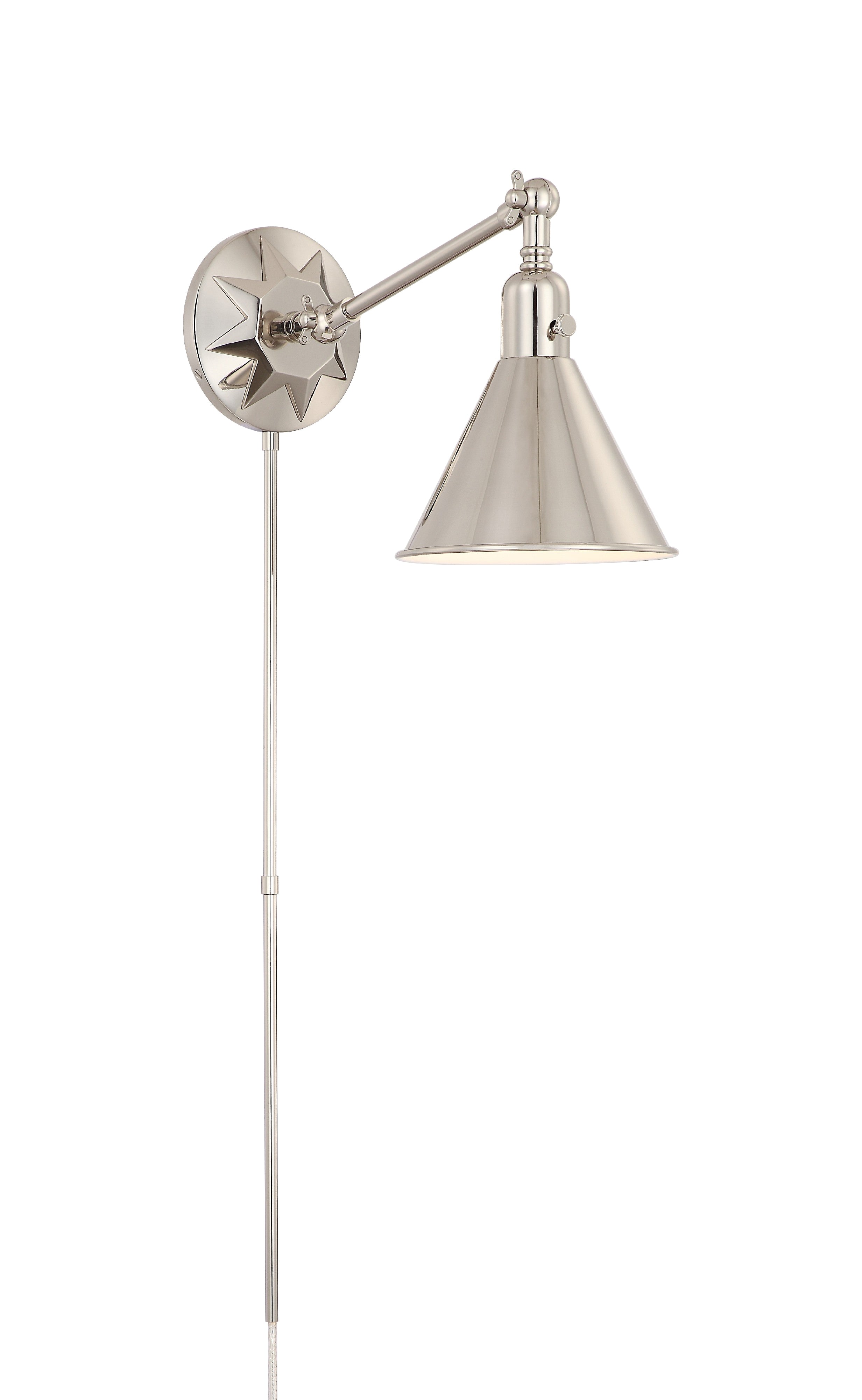 Morgan 7'' Polished Nickel Task Sconce