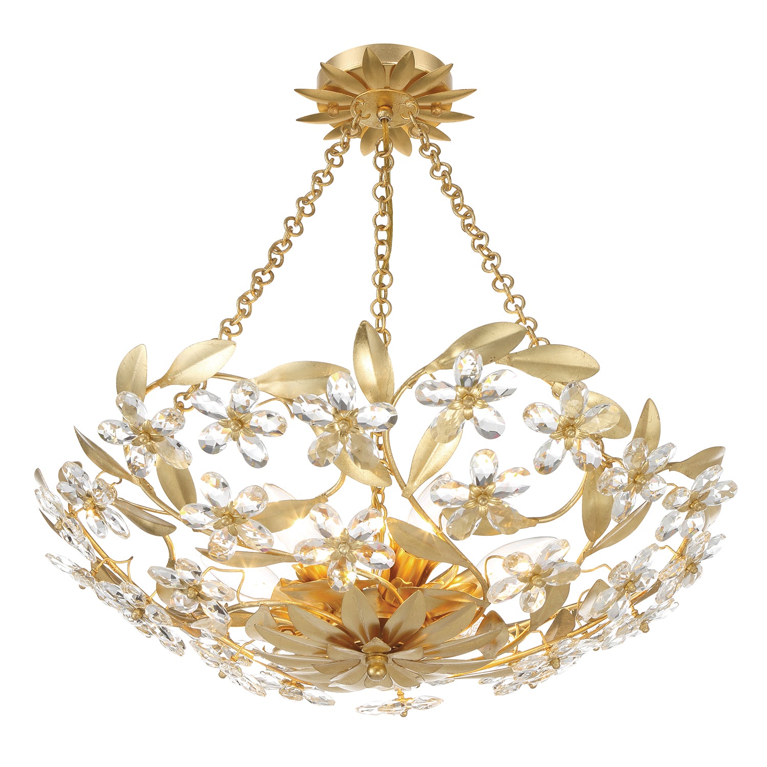 Marselle 24'' Antique Gold Semi Flush Mount